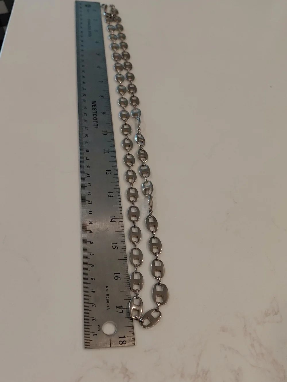 Vintage Long Silver MARINER Necklace...EUC